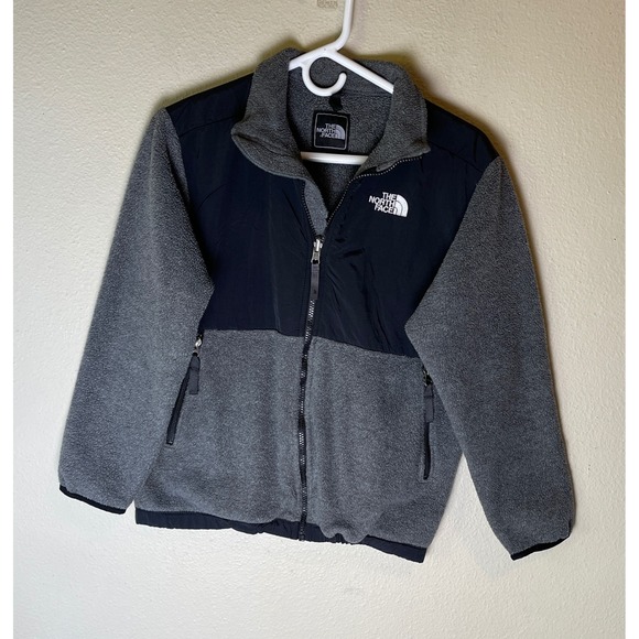The North Face Boy's Gray Fleece Jacket Full Zip Polartec Size Large - Picture 1 of 13
